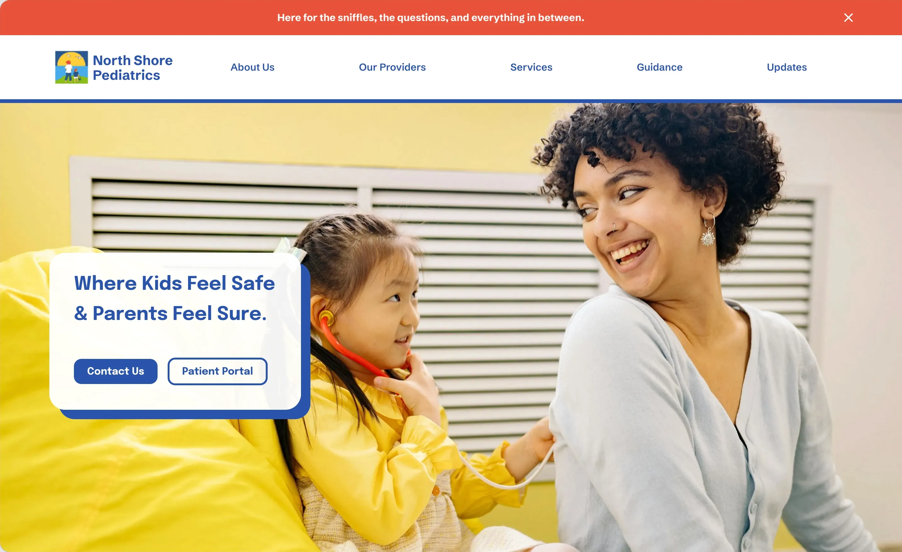 North Shore Pediatrics website after redesign