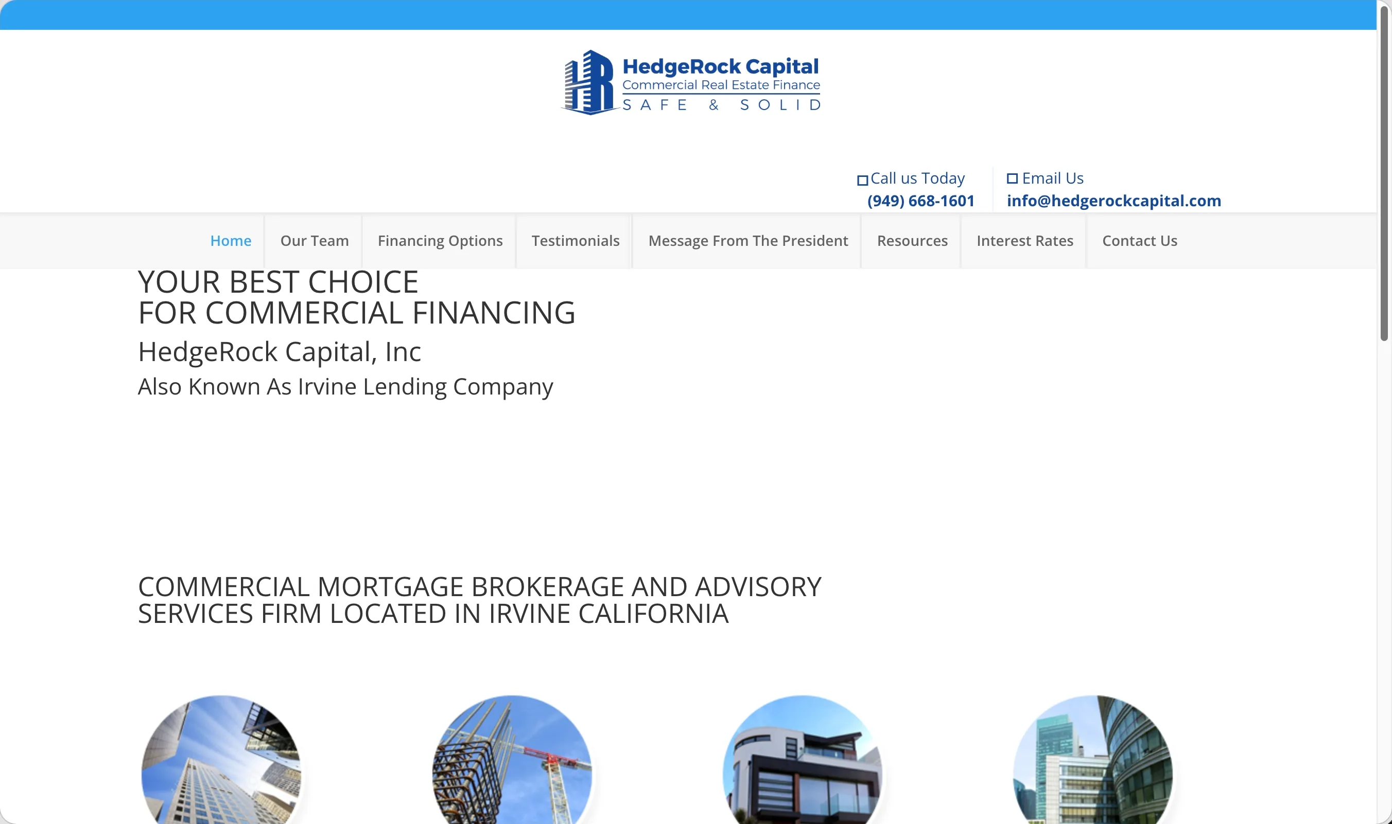 HedgeRock Capital website before redesign