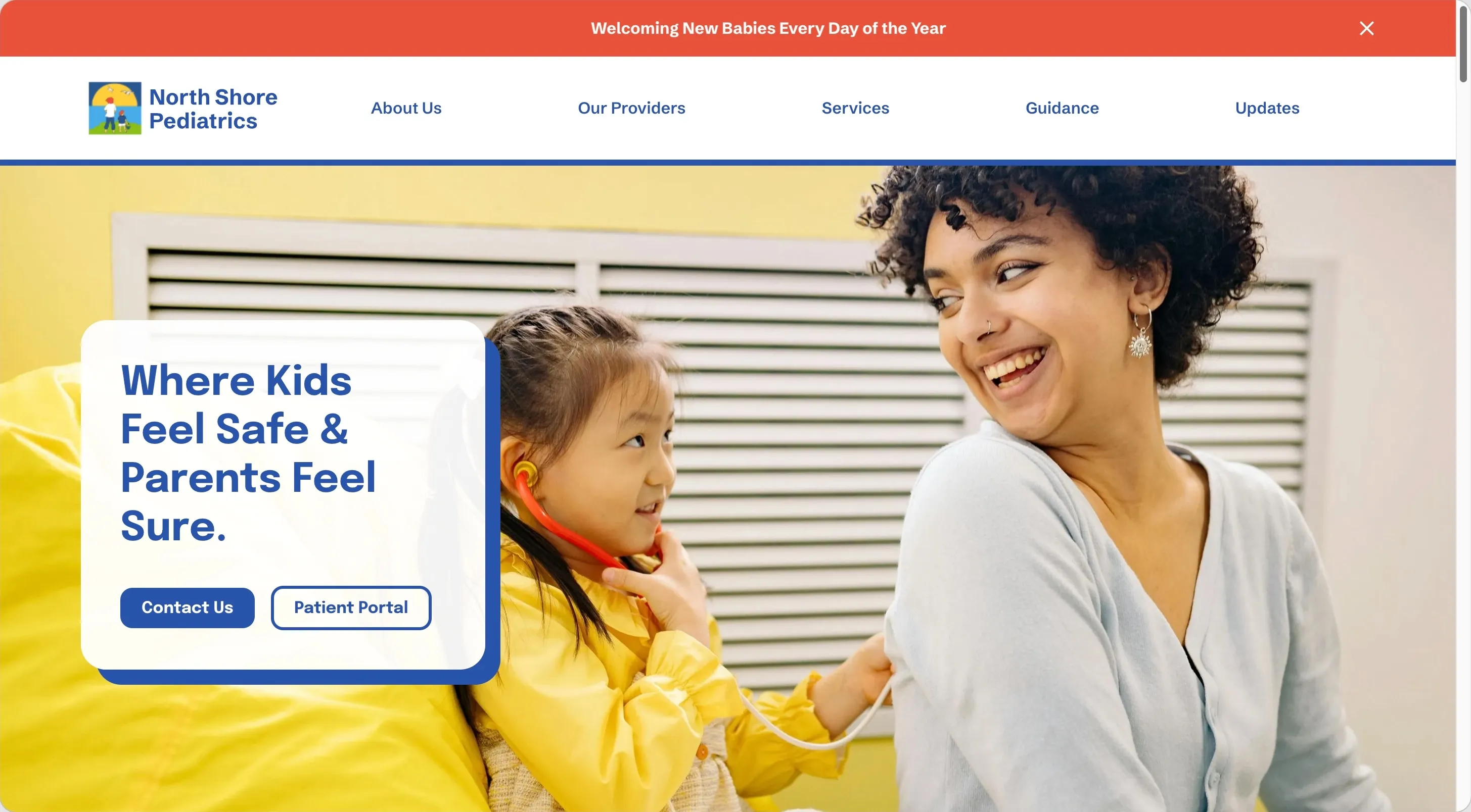 North Shore Pediatrics website screenshot