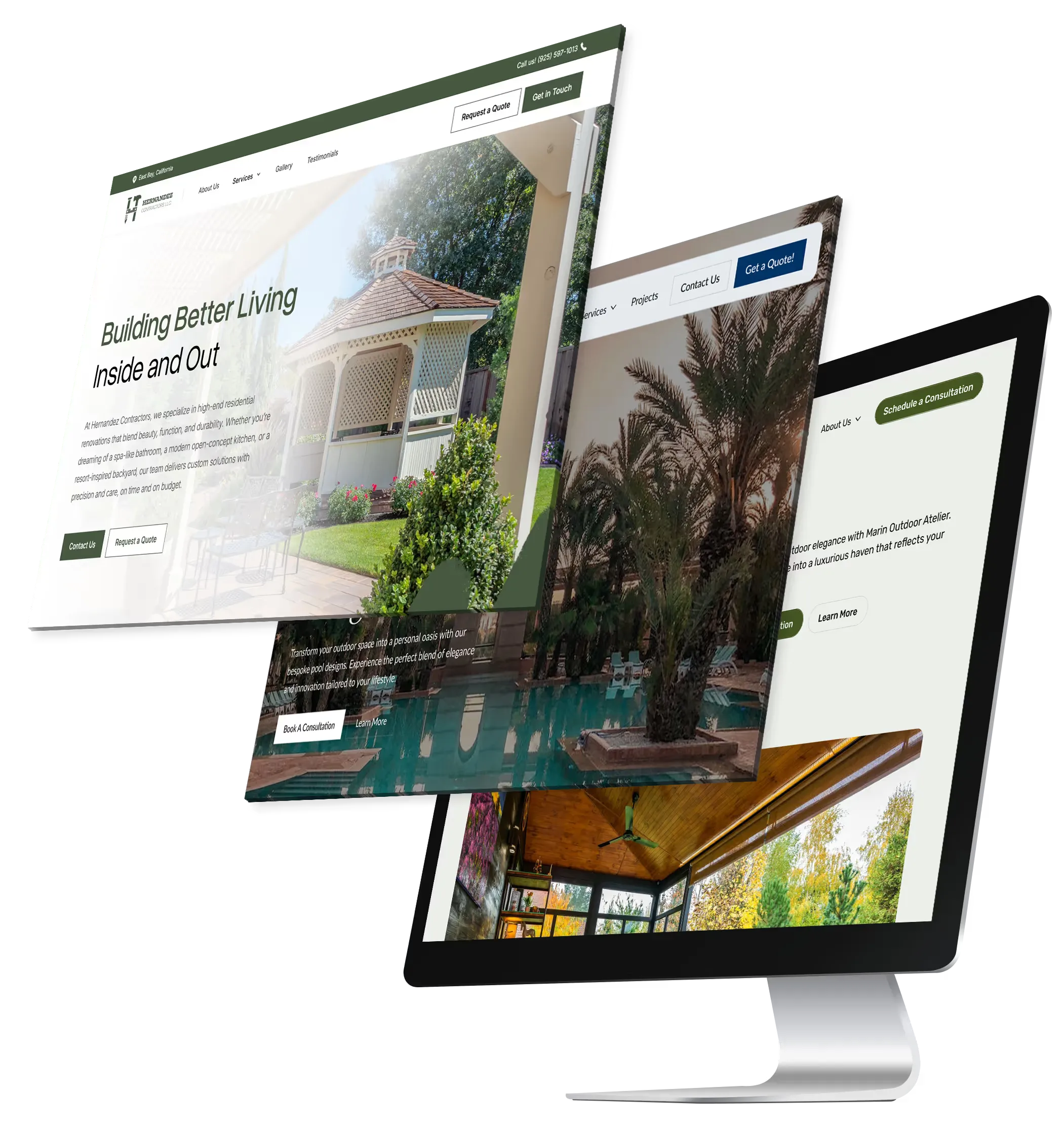 Device mockup showing a portfolio website